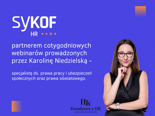 Grafika informująca o tym, że SyKOF HR jest partnerem webinarów